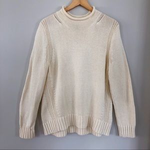 NWOT J. Crew Always rollneck cotton sweater L